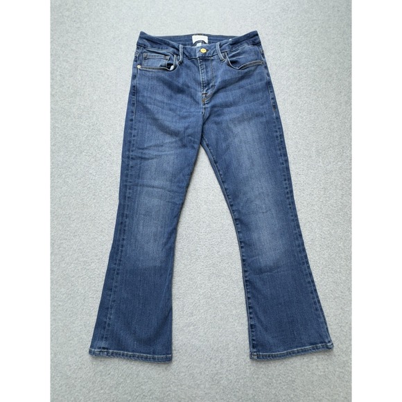 Frame Jeans Womens 29 Blue Le Crop Mini Boot Bootcut Denim Stretch LCMB865 Pants - Picture 1 of 11
